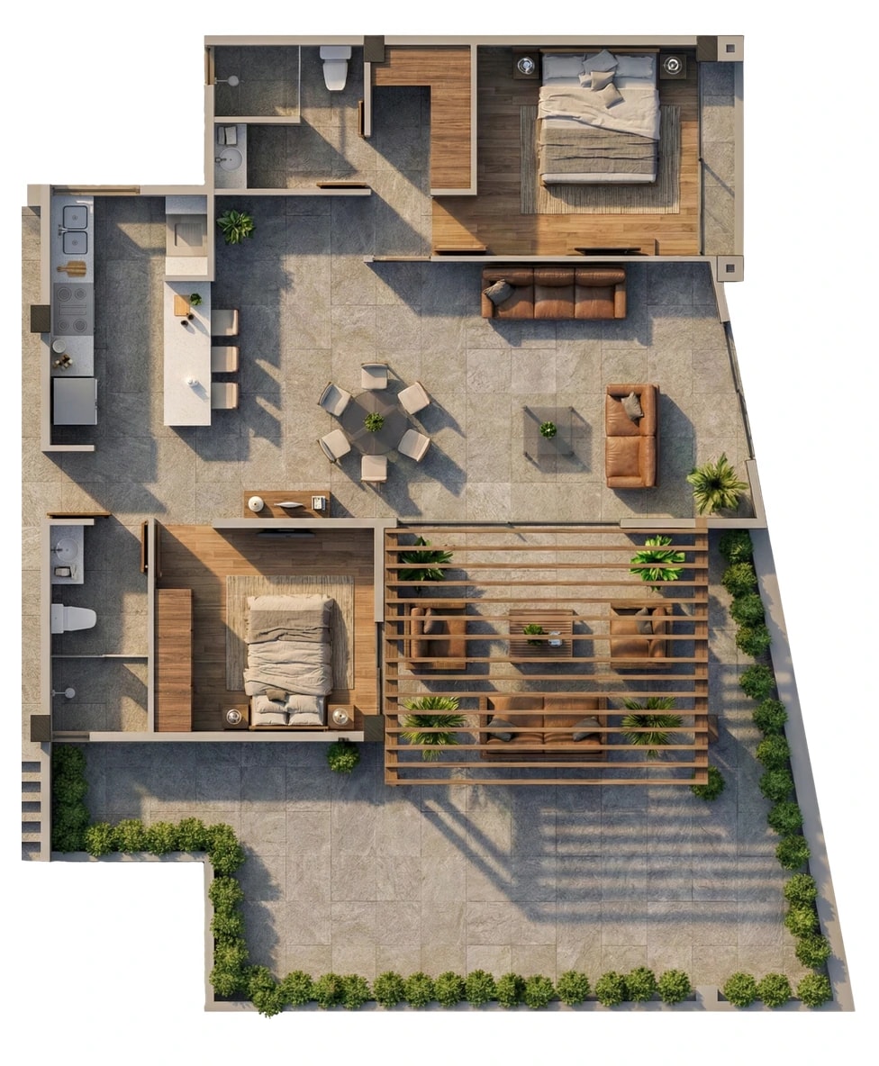Ébano: plano completo de una planta · Unidad N5-D500 · ÉBANO